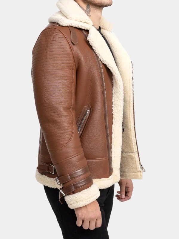 Aviator Shearling Brown Leather Jacket For Men Aviator Shearling Brown Leather Jacket For Men