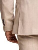 Beige Notch Lapel Mens Three Piece Suit