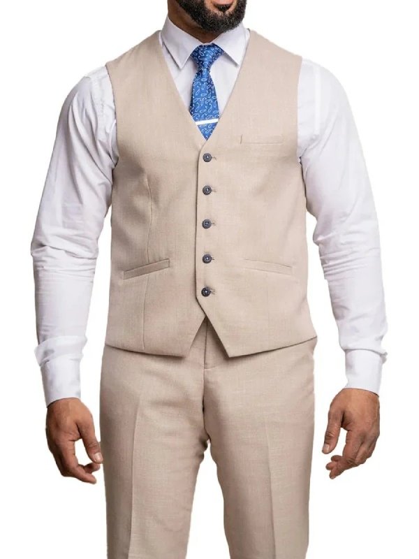 Beige Notch Lapel Mens Three Piece Suit On sale Beige Notch Lapel Mens Three Piece Suit On sale