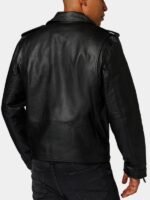 Biker Leather Zipper Jacket Black
