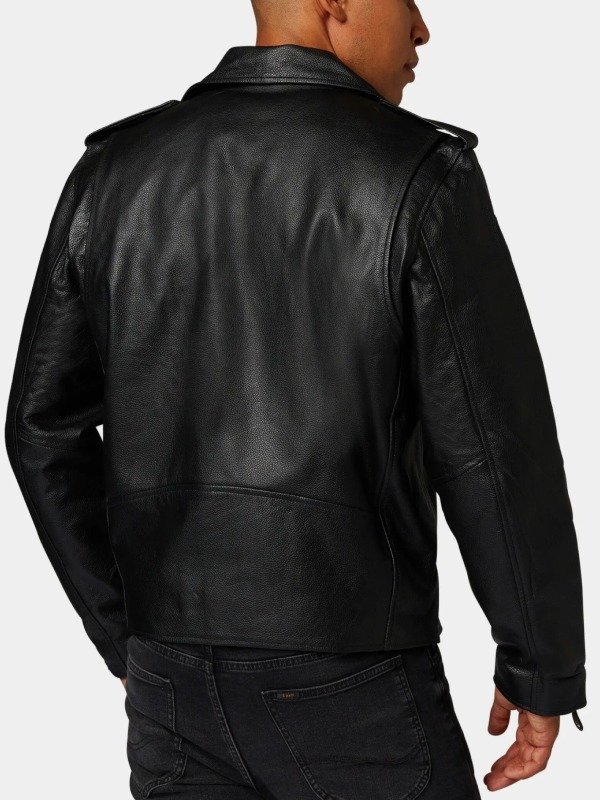 Biker Leather Zipper Jacket Black Biker Leather Zipper Jacket Black