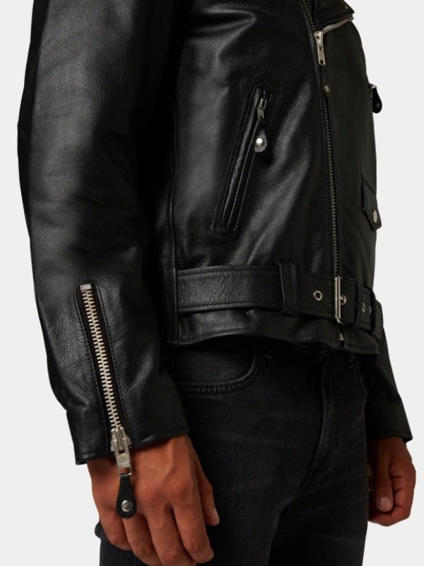 Black Biker Leather Zipper Jacket For Men Black Biker Leather Zipper Jacket For Men