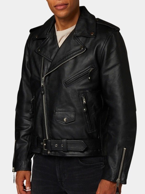 Black Biker Leather Zipper Jacket Black Biker Leather Zipper Jacket