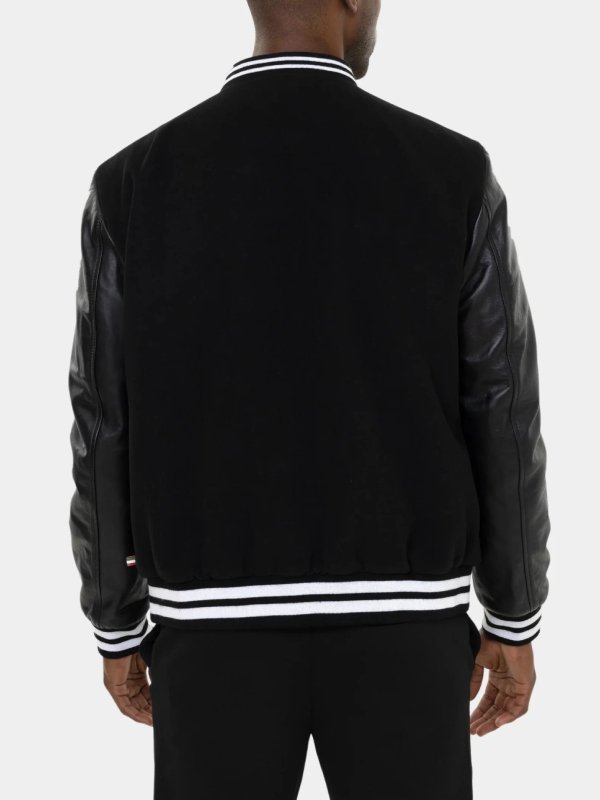 Black Classic Varsity Bomber Jacket Black Classic Varsity Bomber Jacket
