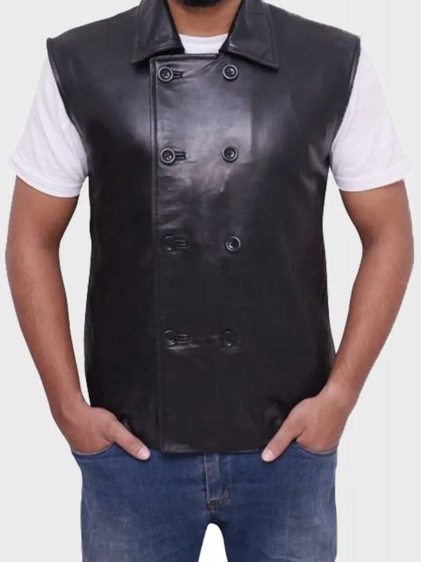 Black Leather Spider Vest Black Leather Spider Vest
