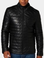 Black Quilted Leather Jacket