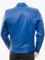 Blue Leather Biker Jacket The Wilson Jacket