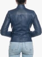Blue Women’s Cafe Racer Jacket