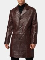 Brown Leather Trench Coat