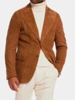 Brown Suede Leather Blazer
