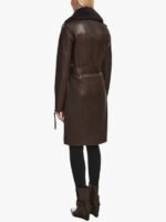 Brown Women's Leather Trench Coat