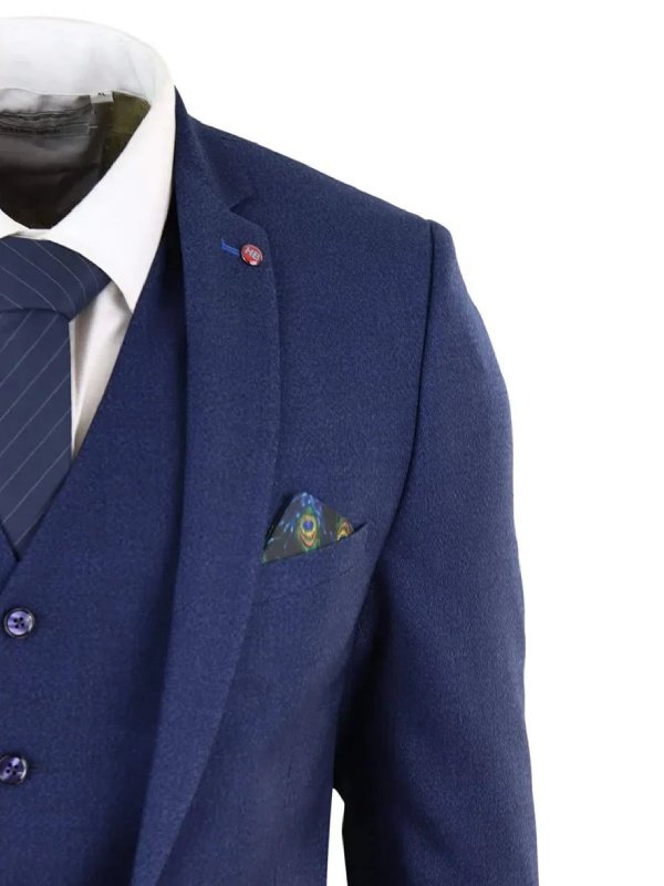 Classic 3 Piece Navy Blue Suit For Men Classic 3 Piece Navy Blue Suit For Men