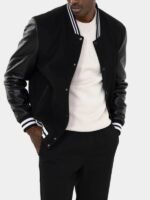 Classic Varsity Bomber Jacket Black
