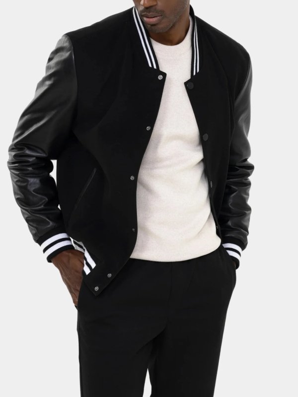 Classic Varsity Bomber Jacket Black Classic Varsity Bomber Jacket Black