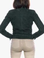 Green Suede Jacket In Leather For Women’s