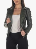 Green Women’s Biker Jacket