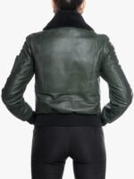 Green Women's Pilot Shearling Collar Jacket
