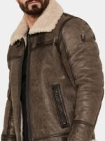 Leather Brown Shearling Aviator Jacket