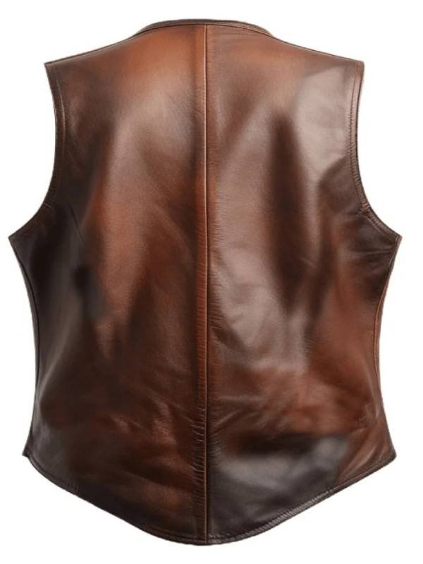 Men Vintage Brown Leather Vest