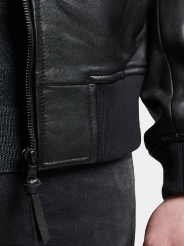 Men's Black Classic Leather Bomber Jacket Men's Black Classic Leather Bomber Jacket