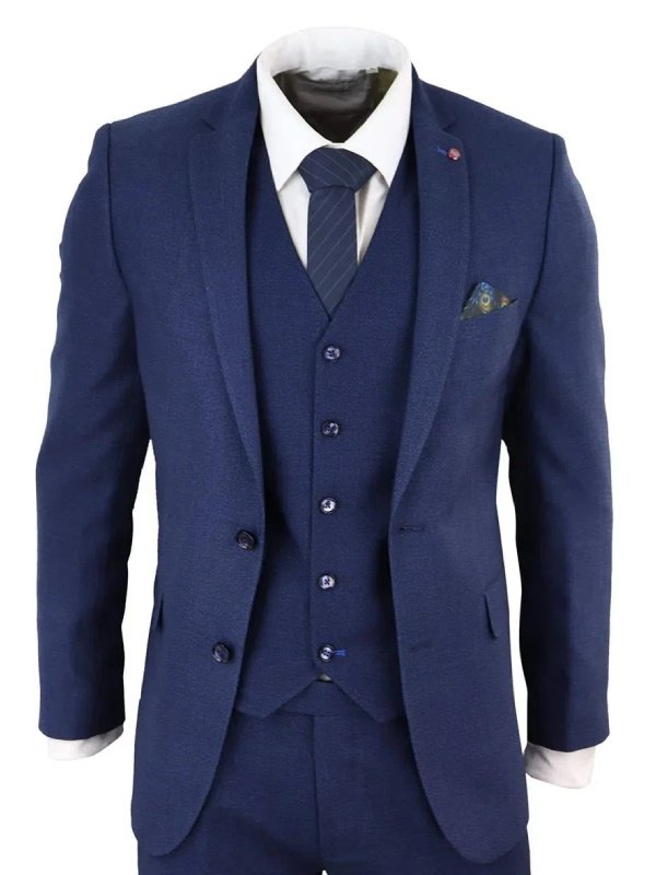 Men's Blue Three Piece Suit