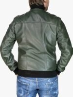 Men’s Bomber Olive Green Jacket In Leather