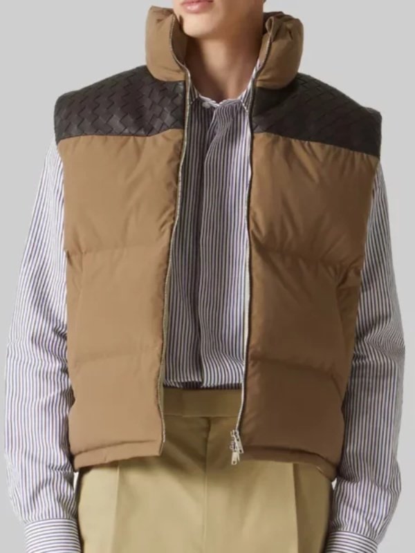 Mens Brown Puffer Zipper Vest Mens Brown Puffer Zipper Vest