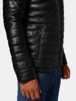 Mens Classic Black Quilted Motorcycle Leather Jacket
