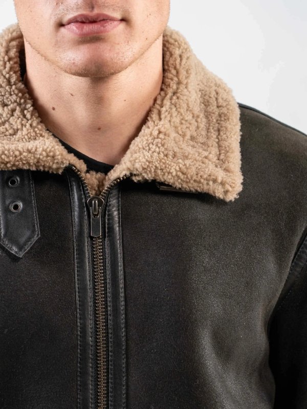 Mens Classic Dark Brown Leather Shearling Jacket Mens Classic Dark Brown Leather Shearling Jacket