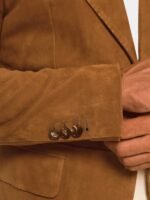 Mens Classic Dark Brown Suede Leather Blazer