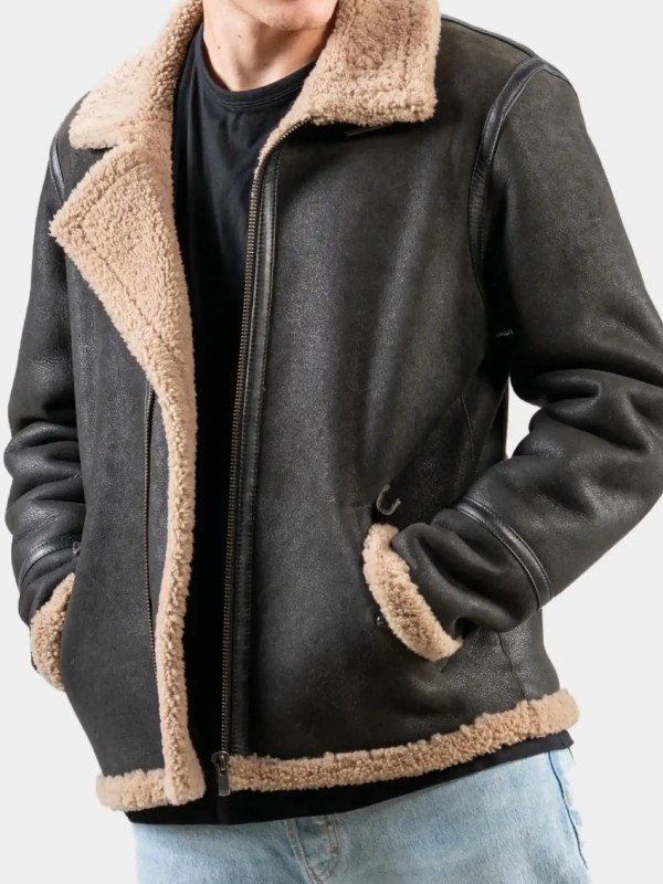 Mens Shearling Aviator Brown Leather Jacket - the wilson jacket Mens Shearling Aviator Brown Leather Jacket - the wilson jacket