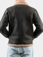 Mens Shearling Aviator Leather Brown Jacket