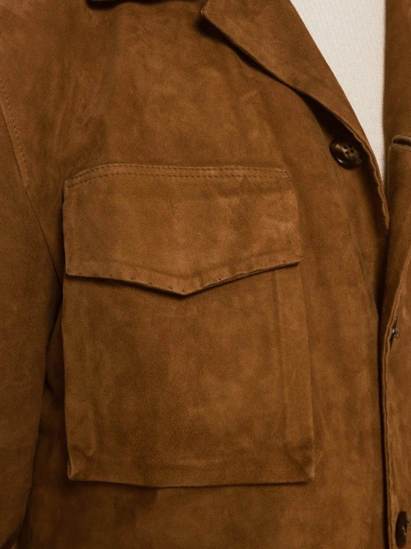 Men's Suede Leather Pockets Blazer Coat Men's Suede Leather Pockets Blazer Coat