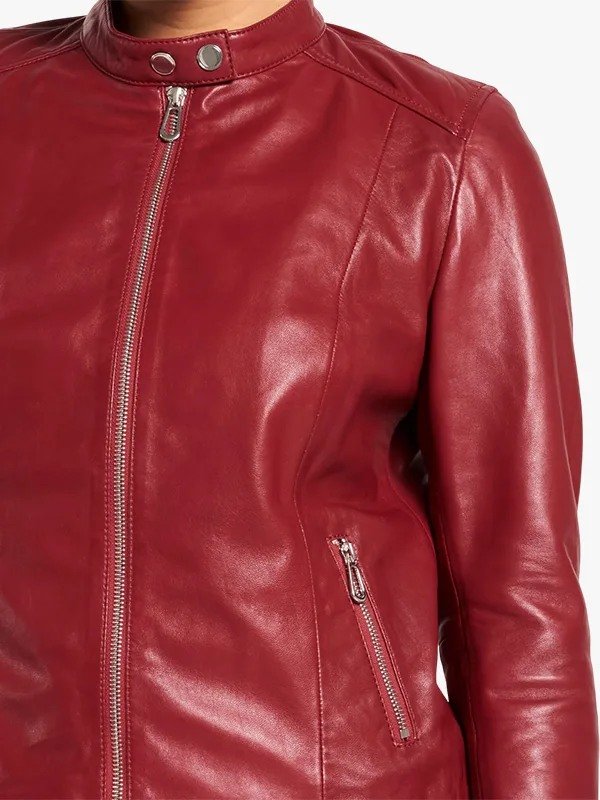 Red Racer Leather Jacket For Women's Red Racer Leather Jacket For Women's
