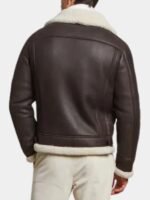 Shearling Leather Jacket Dark Brown