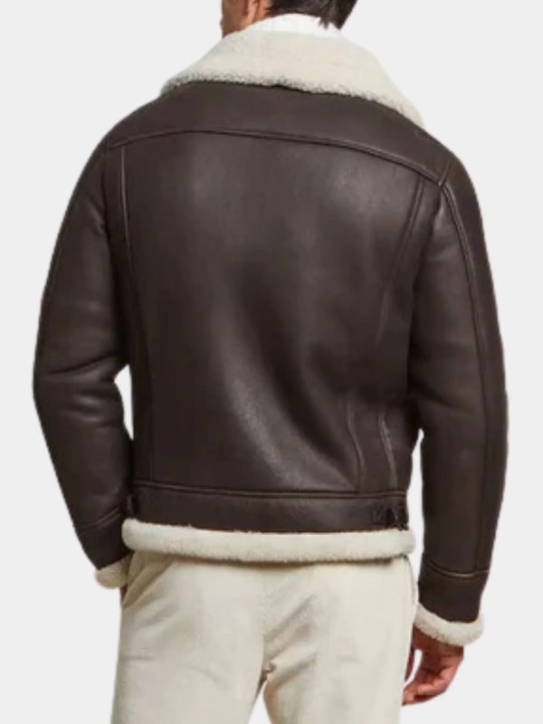 Shearling Leather Jacket Dark Brown Shearling Leather Jacket Dark Brown