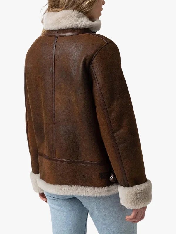 Shop Womens Aviator Brown Jacket Shop Womens Aviator Brown Jacket