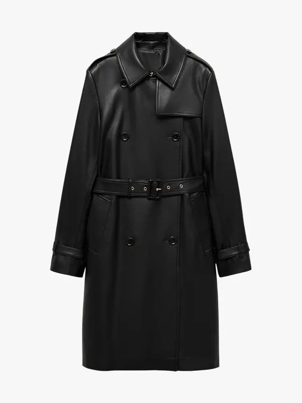 Shop Womens Black Leather Trench Coat Shop Womens Black Leather Trench Coat