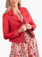 Shop Womens Classic Red Biker Jacket