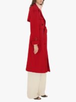 Shop Womens Double-breasted Red Trench Coat