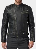Stylish Black Biker Leather Jacket