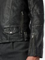 Stylish Black Biker Leather Jacket For Men