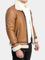 Tan Leather Aviator Jacket