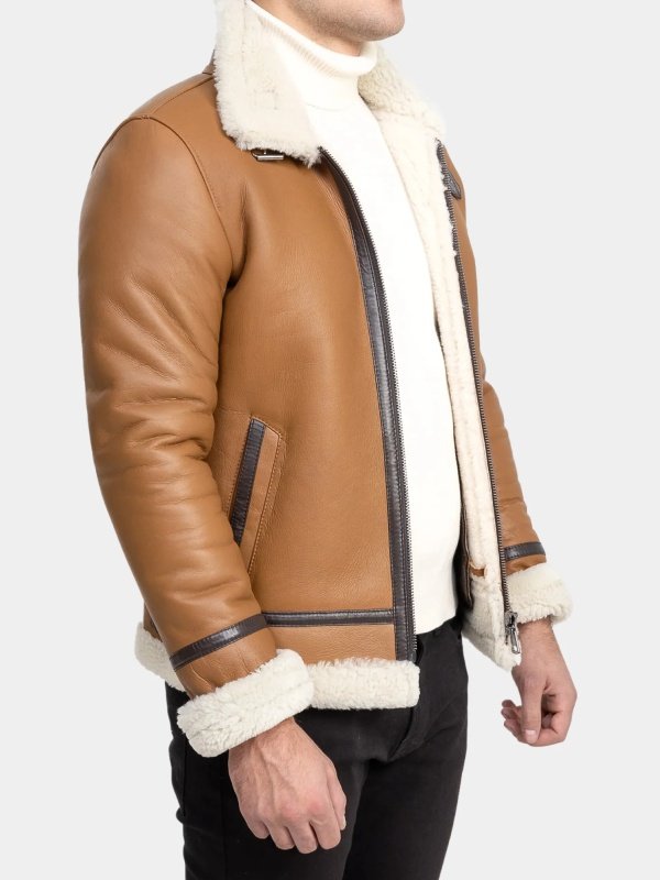 Tan Leather Aviator Jacket Tan Leather Aviator Jacket