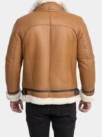 Tan Leather Shearling Jacket