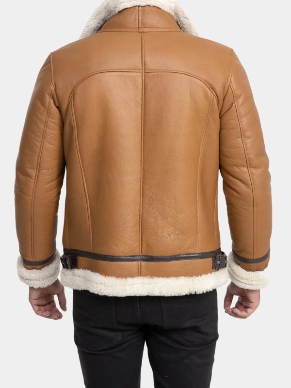 Tan Leather Shearling Jacket