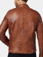 Vintage Cafe Racer Leather Jacket Brown