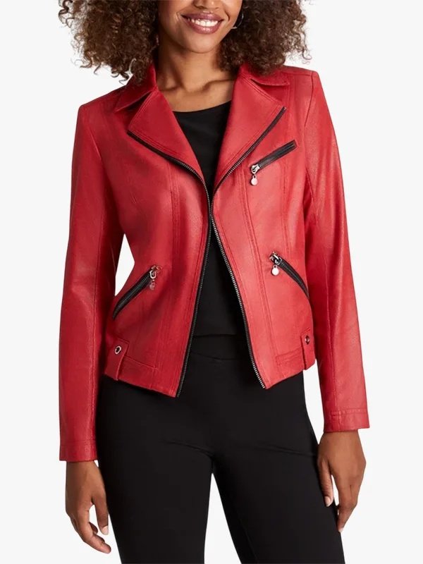 Women Biker Red Jacket Women Biker Red Jacket