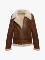 Womens Aviator Brown Jacket on sale