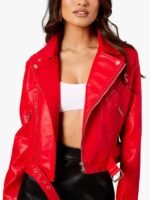 Womens Biker Jacket Red